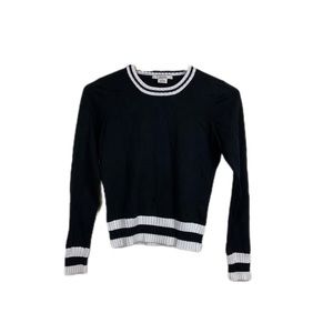Michael Kors Black and White Silk Blend Sweater